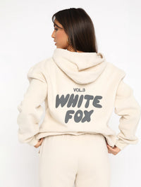 Damen Oversize Hoodie mit Aufdruck "White Fox" Rückseite-Luzern Mode