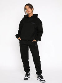 Damen Oversize Hoodie mit Aufdruck "White Fox" Rückseite-Luzern Mode