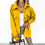 Damen Shacket Oversize Hemdjacke mit Taschen Trendy-Gelb-XS-Luzern Mode