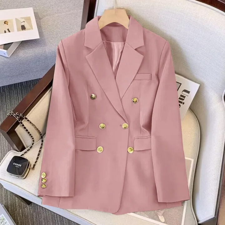 Damen Blazer Doppelreihig Elegant Business Look-Rosa-S-Luzern Mode