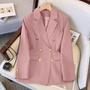 Damen Blazer Doppelreihig Elegant Business Look-Rosa-S-Luzern Mode