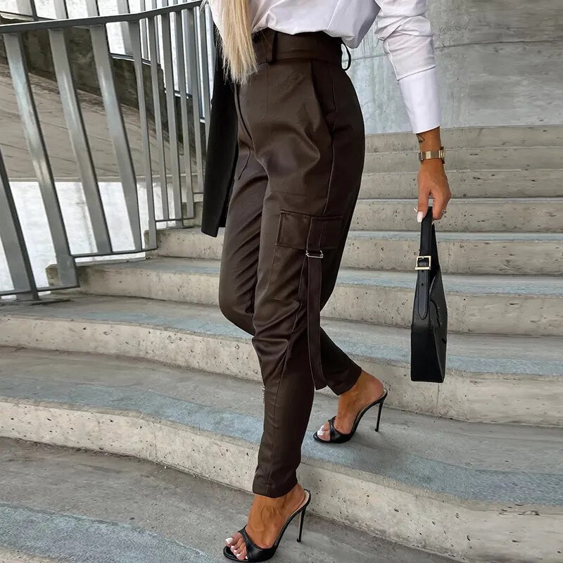 Damen Cargohose mit Taschen - Bequeme Freizeithose Trend-Luzern Mode