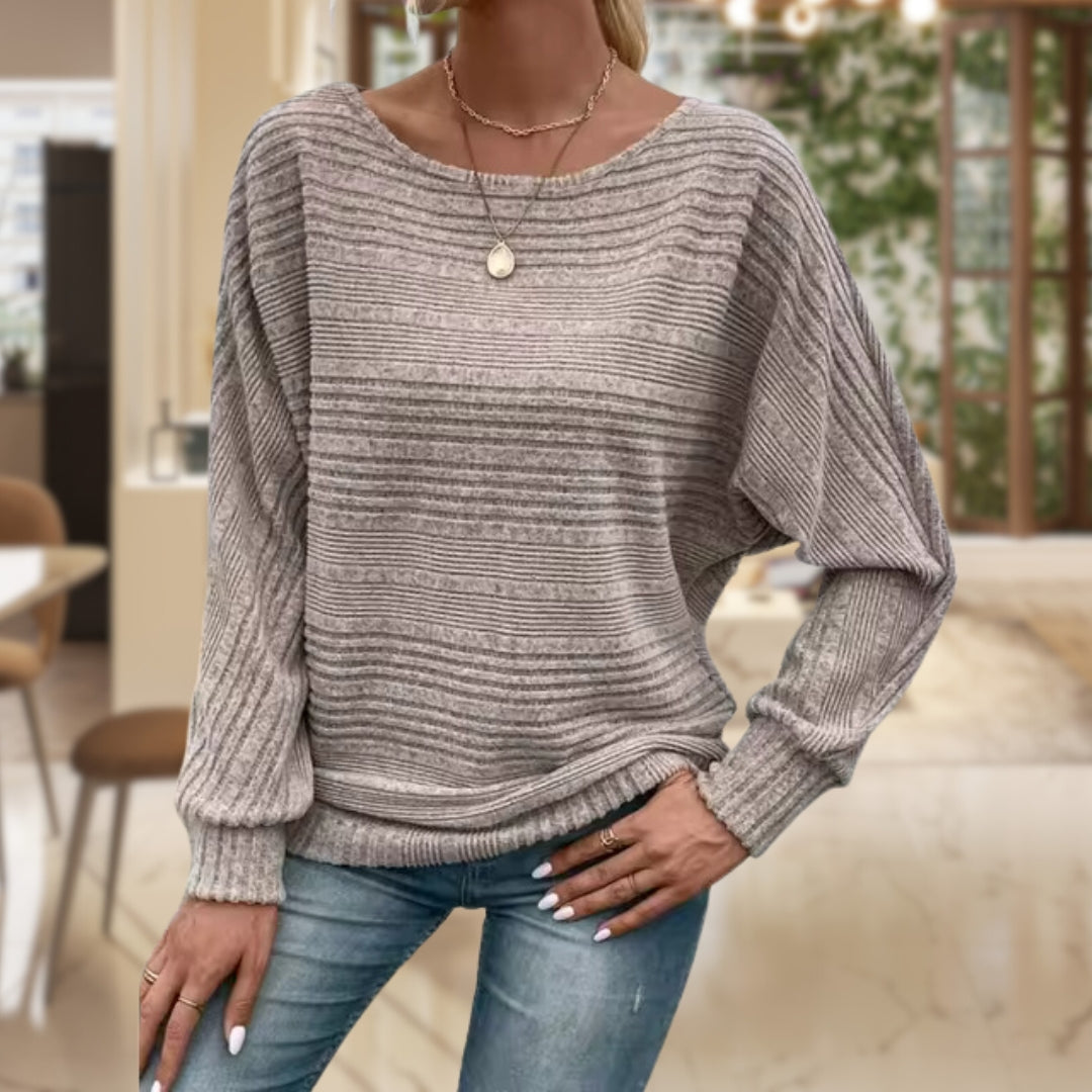 Damen Strickpullover mit Rundhals - Bequem und Stilvoll-Grau-S-Luzern Mode