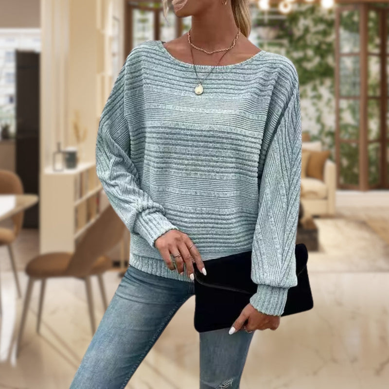 Damen Strickpullover mit Rundhals - Bequem und Stilvoll-Hellblau-S-Luzern Mode