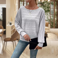 Damen Strickpullover mit Rundhals - Bequem und Stilvoll-Hellgrau-S-Luzern Mode