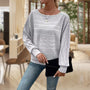 Damen Strickpullover mit Rundhals - Bequem und Stilvoll-Hellgrau-S-Luzern Mode