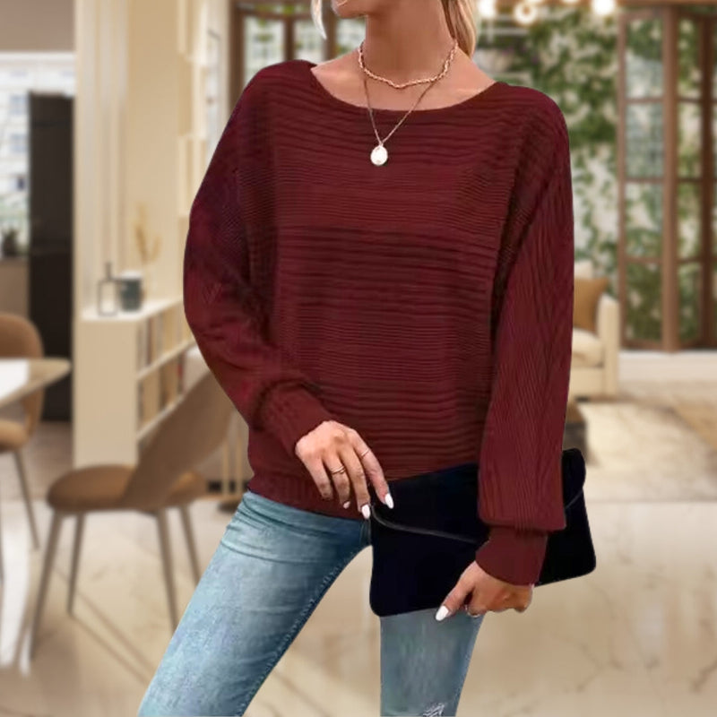 Damen Strickpullover mit Rundhals - Bequem und Stilvoll-Rot-S-Luzern Mode