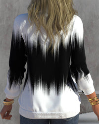 Damen Pullover mit Reißverschluss und modernem Print Design-Luzern Mode