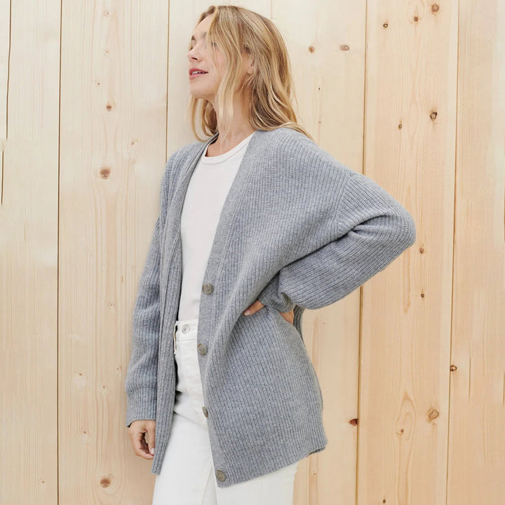 Damen Strickjacke Oversize mit Knöpfen für Herbst/Winter-Luzern Mode