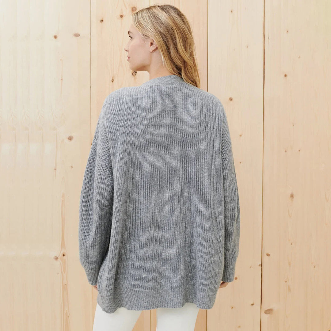 Damen Strickjacke Oversize mit Knöpfen für Herbst/Winter-Luzern Mode
