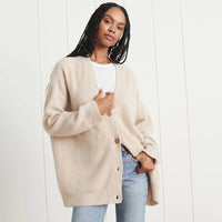 Damen Strickjacke Oversize mit Knöpfen für Herbst/Winter-Luzern Mode