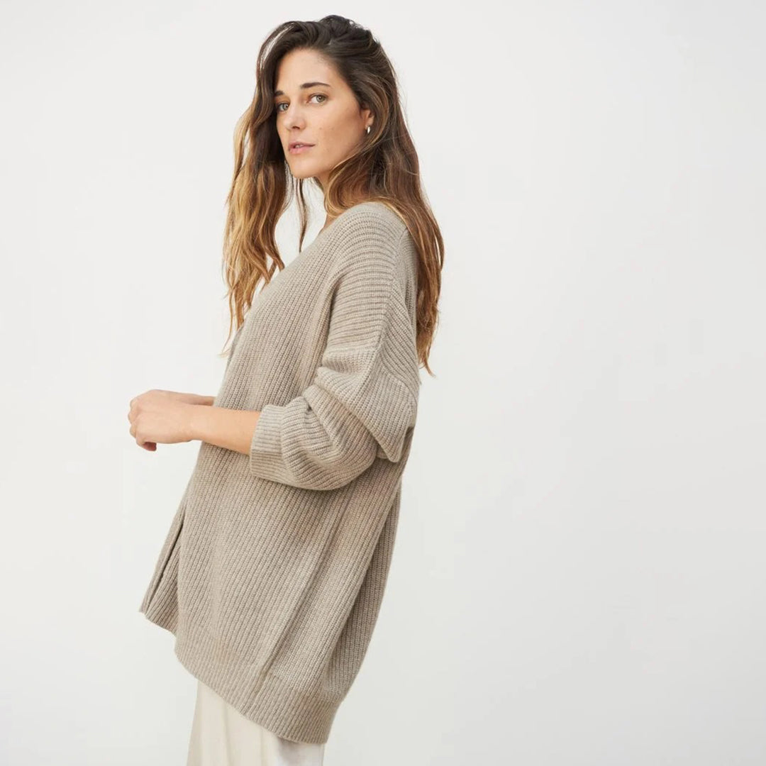 Damen Strickjacke Oversize mit Knöpfen für Herbst/Winter-Luzern Mode