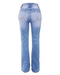 Schlaghose Damen Jeans mit hohem Bund und Stretch-Luzern Mode