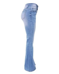 Schlaghose Damen Jeans mit hohem Bund und Stretch-Luzern Mode