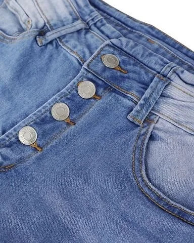 Schlaghose Damen Jeans mit hohem Bund und Stretch-Luzern Mode