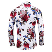 Herren Langarmhemd mit Blumenmuster - Elegantes Design-Luzern Mode