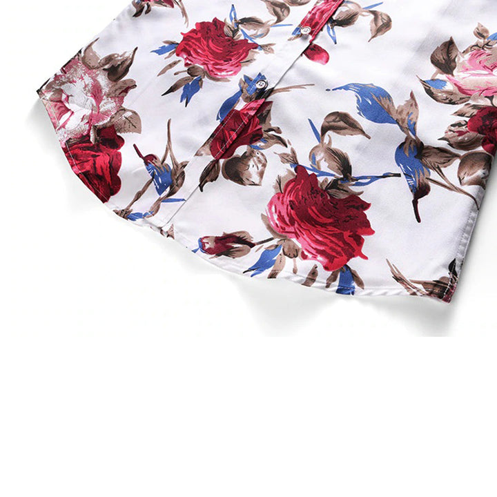 Herren Langarmhemd mit Blumenmuster - Elegantes Design-Luzern Mode