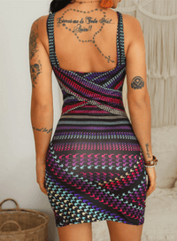 Sexy Minikleid Damen | Gestreift | Sommerkleid | Stretch | Party Outfit-Luzern Mode