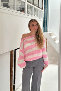 Damen Strickpullover gestreift - Modischer Herbst/Winter Look-Luzern Mode