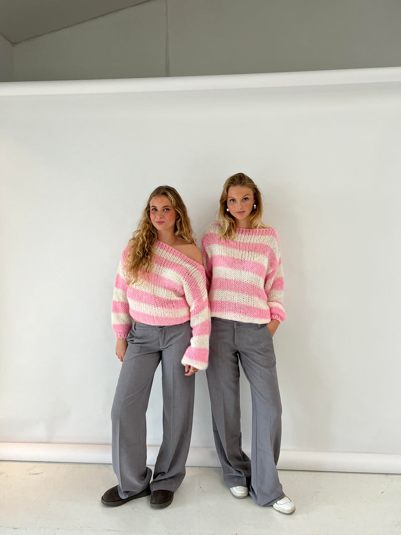 Damen Strickpullover gestreift - Modischer Herbst/Winter Look-Luzern Mode