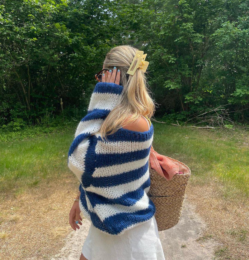 Damen Strickpullover gestreift - Modischer Herbst/Winter Look-Luzern Mode