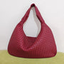 Gewebte Damenhandtasche aus Leder - Stilvolle Hobo Bag-Bordeauxrot-Luzern Mode