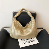 Gewebte Damenhandtasche aus Leder - Stilvolle Hobo Bag-Gold-Luzern Mode