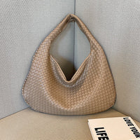 Gewebte Damenhandtasche aus Leder - Stilvolle Hobo Bag-Khaki-Luzern Mode