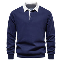 Herren Polo Sweatshirt Herbstmode Langarm Baumwolle-Luzern Mode
