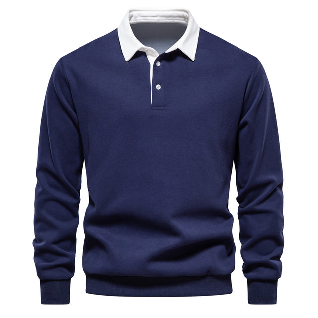 Herren Polo Sweatshirt Herbstmode Langarm Baumwolle-Luzern Mode