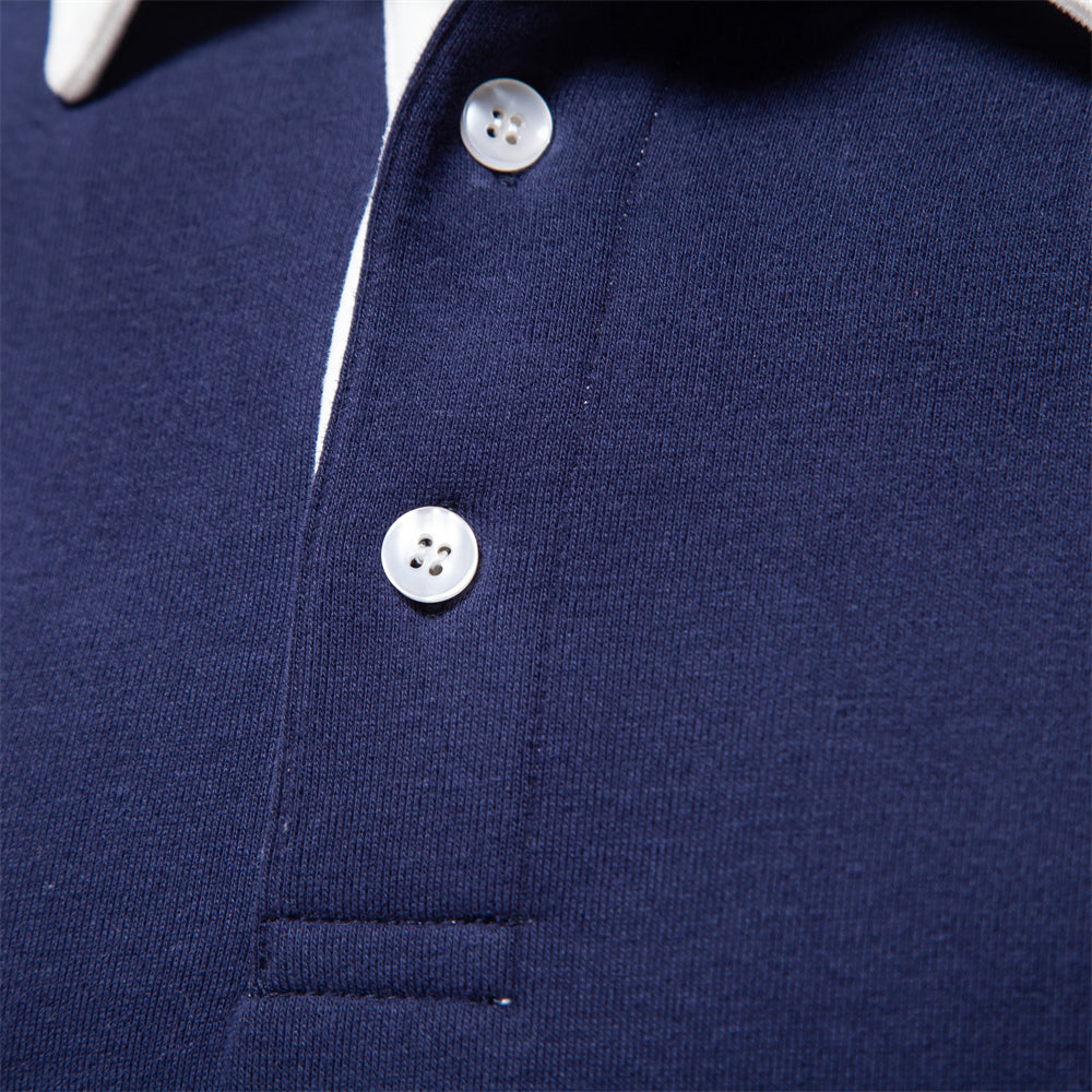 Herren Polo Sweatshirt Herbstmode Langarm Baumwolle-Luzern Mode