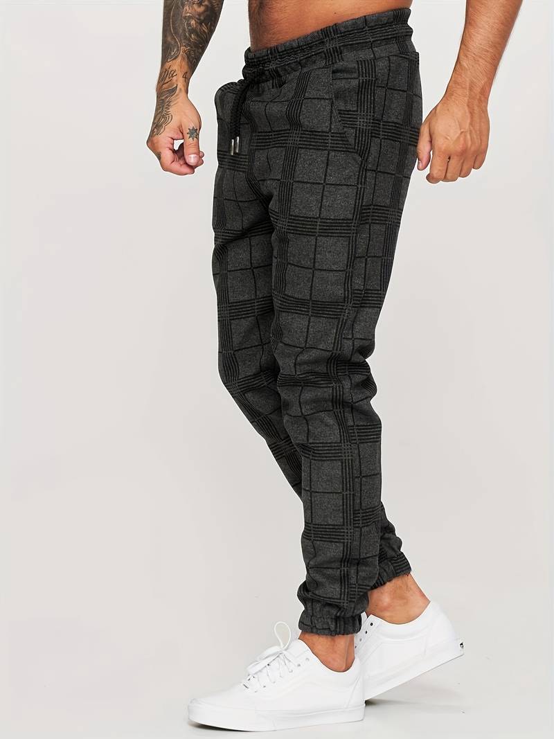 Herren Jogginghose kariert - Bequeme Freizeithose kaufen-Luzern Mode