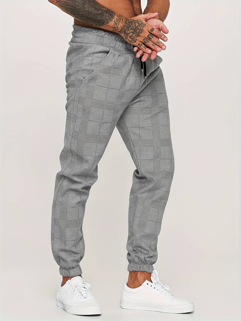 Herren Jogginghose kariert - Bequeme Freizeithose kaufen-Luzern Mode