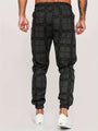 Herren Jogginghose kariert - Bequeme Freizeithose kaufen-Schwarz-S-Luzern Mode