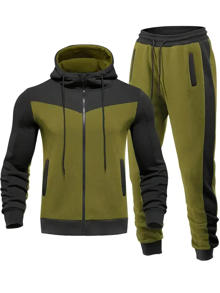 Herren Jogginganzug mit Kapuze und Reißverschluss Set-Luzern Mode