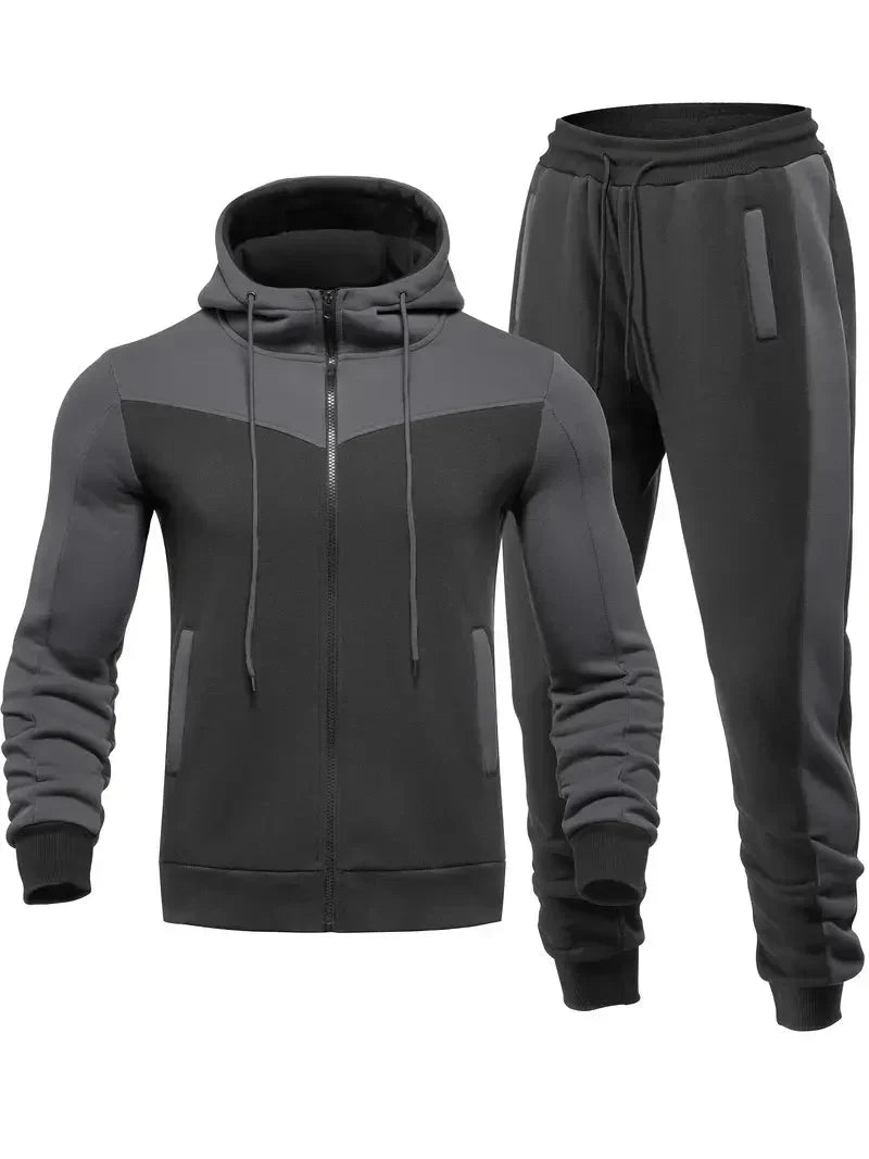 Herren Jogginganzug mit Kapuze und Reißverschluss Set-Luzern Mode