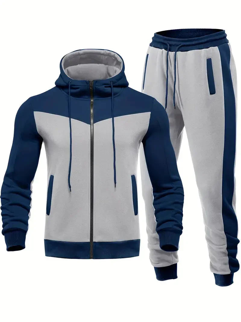 Herren Jogginganzug mit Kapuze und Reißverschluss Set-Luzern Mode