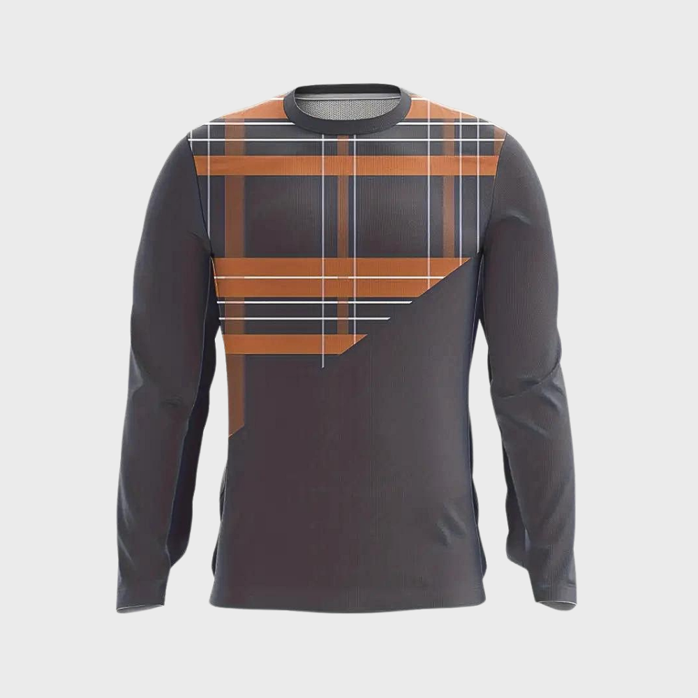Herren Jogginganzug mit Karomuster Langarmshirt Set-Luzern Mode