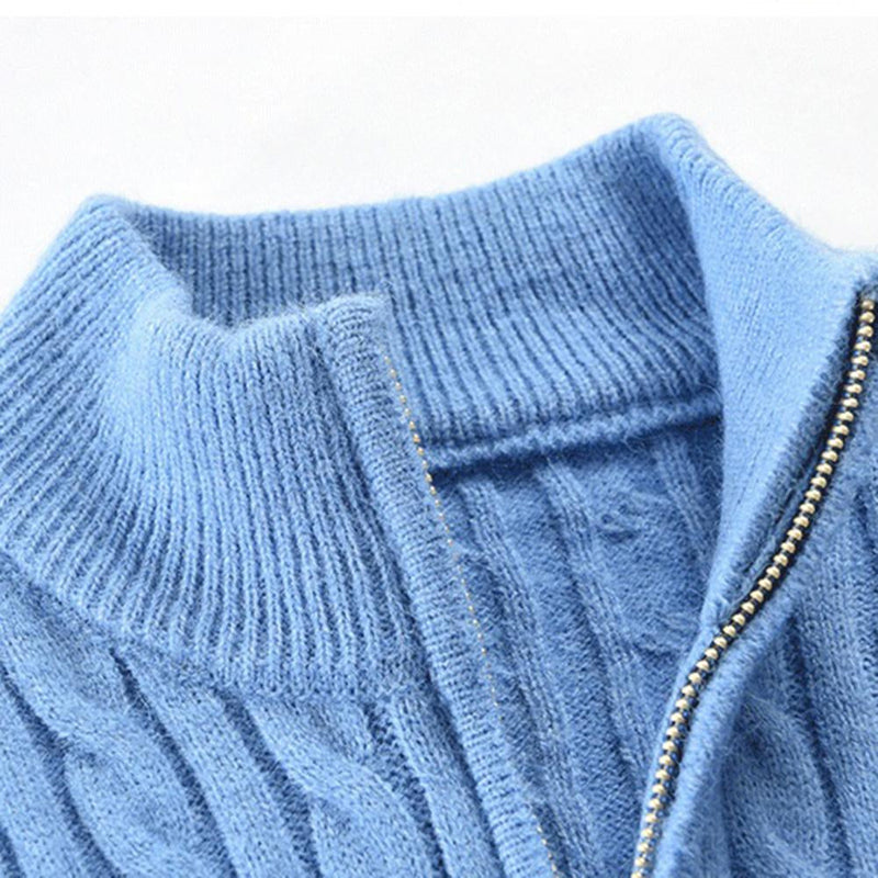 Herren Strickpullover mit Zopfmuster - Weicher Winterpullover-Luzern Mode