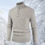 Herren Strickpullover mit Zopfmuster - Weicher Winterpullover-Grau-M-Luzern Mode