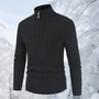Herren Strickpullover mit Zopfmuster - Weicher Winterpullover-Schwarz-M-Luzern Mode