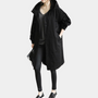 Damen Übergangsjacke mit Kapuze und Taschen - Lässig-Schwarz-XS-Luzern Mode