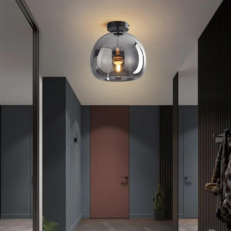 LED-Deckenleuchte | Rund Glas Stilvoll Vielseitig Langlebig Gemütlich-Schwarz-Deckenleuchte-Luzern Mode