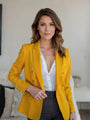 Leichter Damen Blazer | Taillierte Passform | Einreihig mit Knopf | Vielseitig kombinierbar-Gelb-S-Luzern Mode