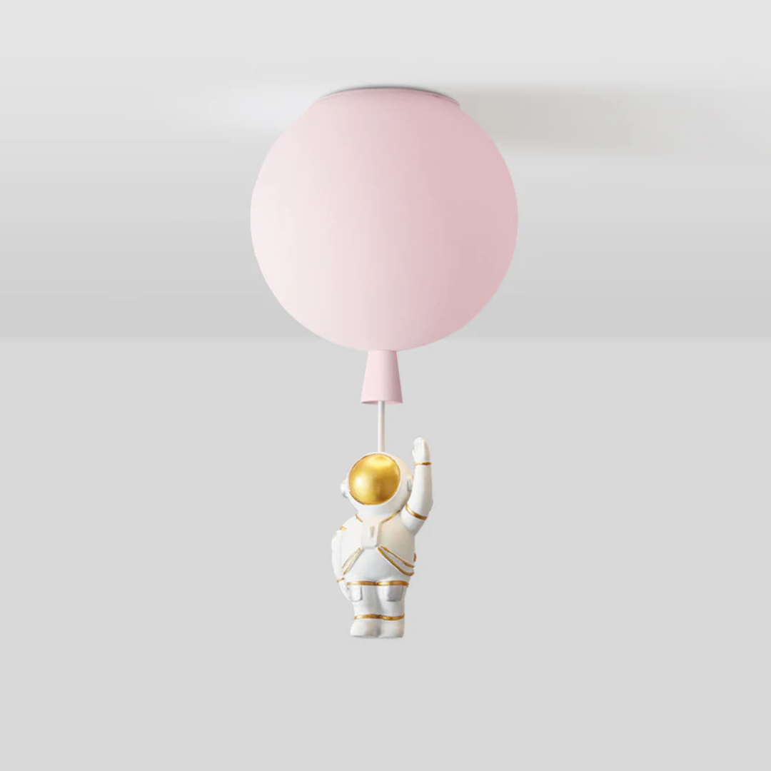 Kinderzimmer Deckenleuchte | Mond Astronaut LED Nachhaltig Stimmungsvoll Einzigartig-Rosa-A-25 cm-Luzern Mode