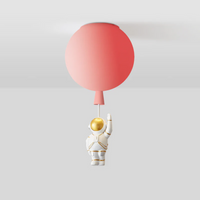 Kinderzimmer Deckenleuchte | Mond Astronaut LED Nachhaltig Stimmungsvoll Einzigartig-Rot-A-25 cm-Luzern Mode