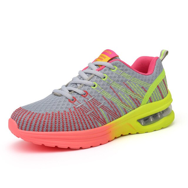 Damen Laufschuhe mit Luftpolstersohle für Komfort-Grau-35-Luzern Mode