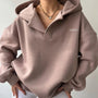 Damen Oversized Kapuzenpullover mit Ketten-Detail - Trendiger Hoodie für Frauen-Khaki-S-Luzern Mode