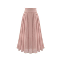 Plissiert | Maxilänge | hohe Taille | elastischer Bund | zweilagig | Chiffon | A-Linie-Luzern Mode