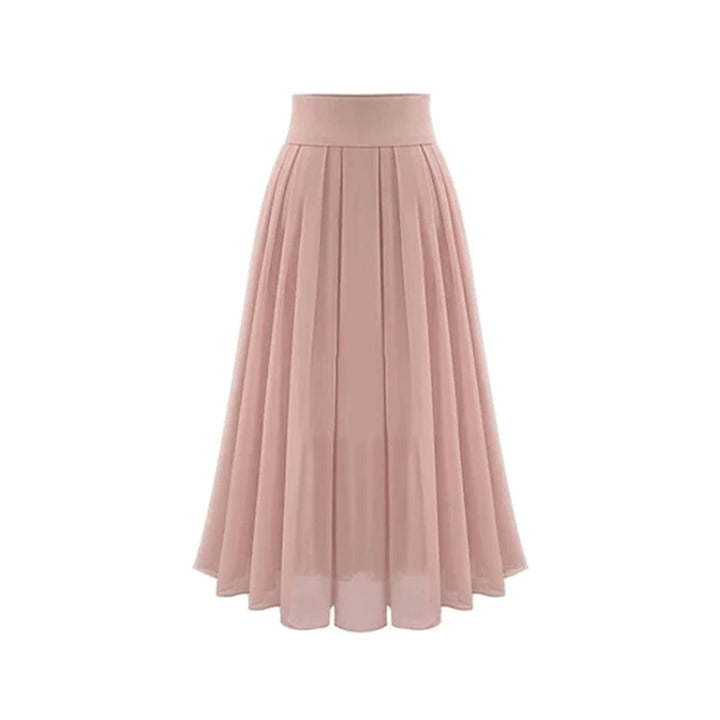 Plissiert | Maxilänge | hohe Taille | elastischer Bund | zweilagig | Chiffon | A-Linie-Luzern Mode